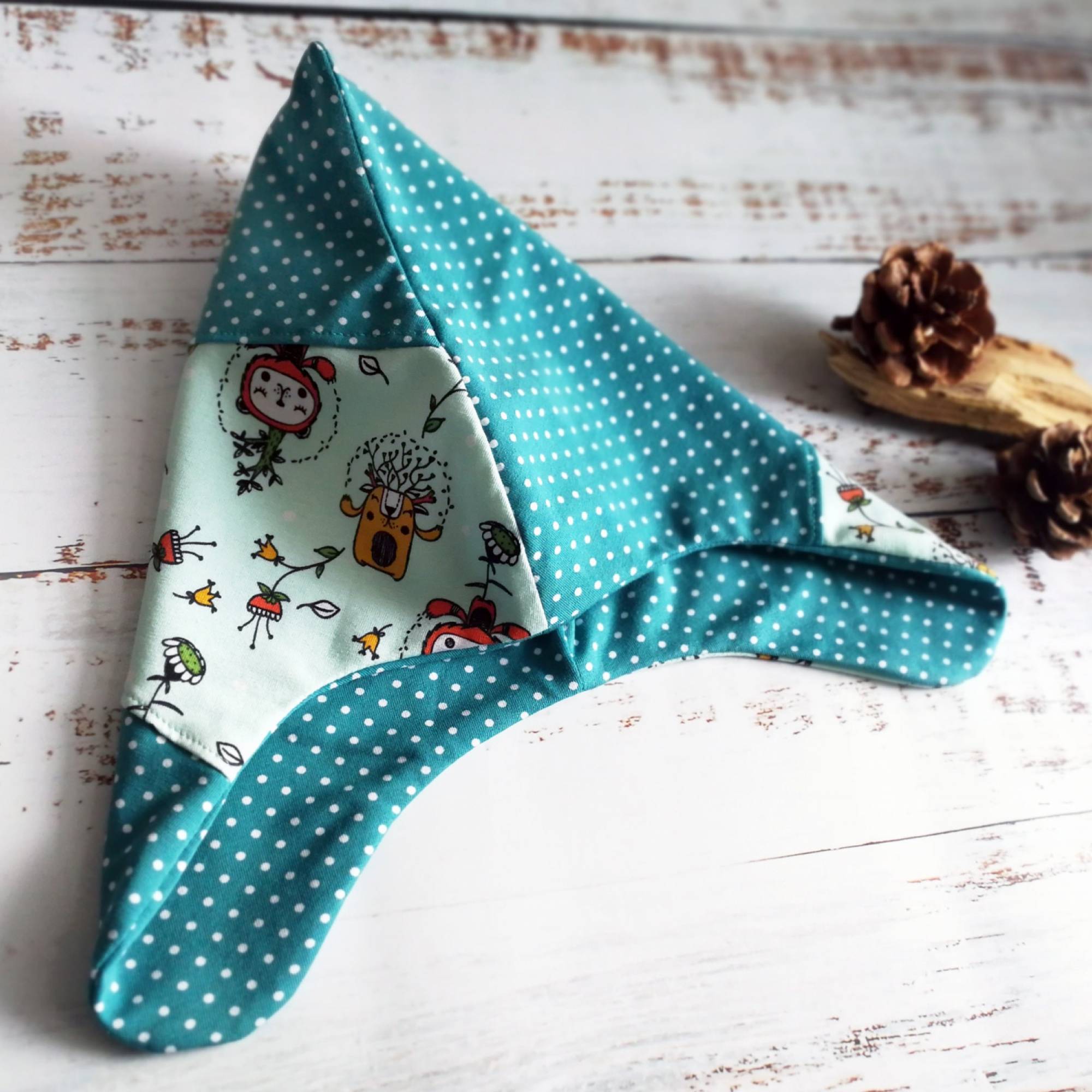 Zwergenmütze Wende-Zipfelmütze TIGAPIGS Petrol Punkte | Kinder 2-3 Jahre / KU 49-52cm | RÄUBERKIND