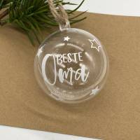 Transparente Weihnachtsbaumkugel, Christbaumkugel, personalisiert mit Geschenkverpackung Bild 1