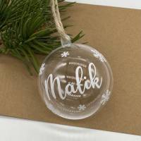 Transparente Weihnachtsbaumkugel, Christbaumkugel, personalisiert mit Geschenkverpackung Bild 3