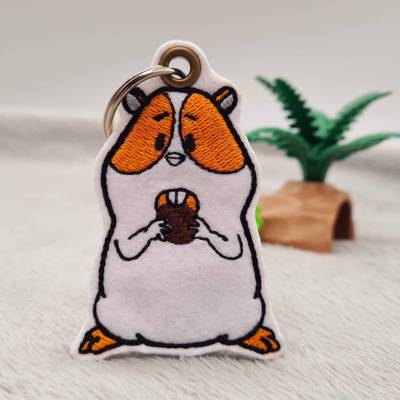 Hamster Ernie Stickdatei 10x10cm und 13x18cm Rahmen, inkl. ITH-Anhänger