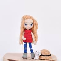 Amigurumi handgefertigte und gehäkelte Puppe FRIEDERIKE, Geschenk für Mädchen zum Geburtstag, Ostern Bild 2
