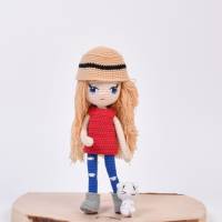 Amigurumi handgefertigte und gehäkelte Puppe FRIEDERIKE, Geschenk für Mädchen zum Geburtstag, Ostern Bild 3