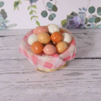 Miniatur Backzutaten - Eier im Korb  für die Küche - zur Dekoration oder zum Basteln