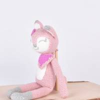 Handgefertigte gehäkelte Puppe Fuchs "LISSBETH" aus Baumwolle, Amigurumi Kuscheltier, Geschenk für Mädchen, Oste Bild 2