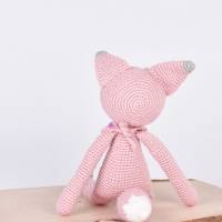Handgefertigte gehäkelte Puppe Fuchs "LISSBETH" aus Baumwolle, Amigurumi Kuscheltier, Geschenk für Mädchen, Oste Bild 4