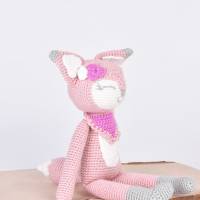 Handgefertigte gehäkelte Puppe Fuchs "LISSBETH" aus Baumwolle, Amigurumi Kuscheltier, Geschenk für Mädchen, Oste Bild 7
