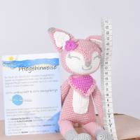 Handgefertigte gehäkelte Puppe Fuchs "LISSBETH" aus Baumwolle, Amigurumi Kuscheltier, Geschenk für Mädchen, Oste Bild 9