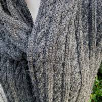 Schal Männerschal gestrickter Schal mit schönem Zopfmuster mit Alpaka ➜ Bild 4
