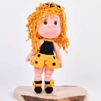Amigurumi handgefertigte und gehäkelte Puppe POLLY, Geschenk zu Ostern, Kleine Begleiterin, Geschenk für Mädchen Bild 1