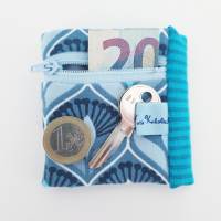 Handgelenkbörse "ORNAMENT"  * mit Reißverschluss * Geldtasche * Portemonnaie * Pulstasche *  Türkisblau Bild 3