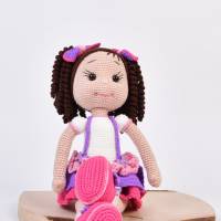 Amigurumi handgefertigte und gehäkelte Puppe JULE, Geschenk für Mädchen zu Ostern, Handmade Bild 5