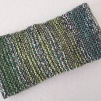 Twist-Stirnband, gestrickt grau, grün, gelb Bild 2