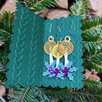 3 x weihnachtliche Geschenkanhänger 'Kerze' - gestickt in Free Standing Lace Technik Bild 1
