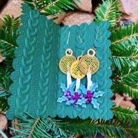 3 x weihnachtliche Geschenkanhänger 'Kerze' - gestickt in Free Standing Lace Technik Bild 3