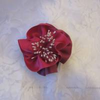 Pink Lila Kopfschmuck Haarklammer Satin Blume "Stephanie" für die Braut und festliche Anlässe Bild 3