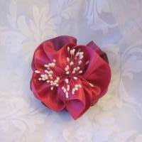 Pink Lila Kopfschmuck Haarklammer Satin Blume "Stephanie" für die Braut und festliche Anlässe Bild 7