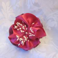 Pink Lila Kopfschmuck Haarklammer Satin Blume "Stephanie" für die Braut und festliche Anlässe Bild 8