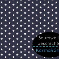 0,1m beschichtete Baumwolle Sterne dunkelblau Bild 1