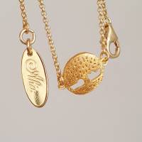 Armband Gold mit Lebensbaum, minimalistisches zartes Goldarmband, Silber vergoldet Bild 7