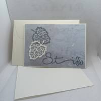 Stilvolle Kondolenzkarte, Beileidskarte, Blätter, Stille, Handmade Bild 3