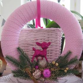 Türkranz Weihnachten rosa pink Advent Weihnachtsdeko Winter