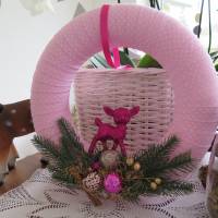 Türkranz Weihnachten rosa pink Advent Weihnachtsdeko Winter Bild 2