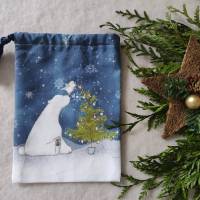 nachhaltige Weihnachtsgeschenkeverpackung, Weihnachtsbeutel, Kinderbeutel mit Biofarbdruck & Premium Baumwolle Bild 10