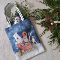 nachhaltige Weihnachtsgeschenkeverpackung, Weihnachtsbeutel, Kinderbeutel mit Biofarbdruck & Premium Baumwolle Bild 2