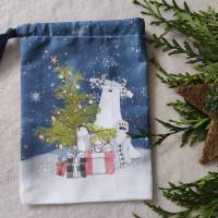 nachhaltige Weihnachtsgeschenkeverpackung, Weihnachtsbeutel, Kinderbeutel mit Biofarbdruck & Premium Baumwolle Bild 6