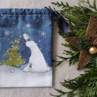 nachhaltige Weihnachtsgeschenkeverpackung, Weihnachtsbeutel, Kinderbeutel mit Biofarbdruck & Premium Baumwolle Bild 9