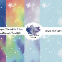 Mandala Rainbow 2 Digipaper JPEG hochauflösende Qualität (300 DPI) auch für Weihnachten passend Bild 1