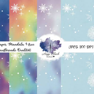 Mandala Rainbow 2 Digipaper JPEG hochauflösende Qualität (300 DPI) auch für Weihnachten passend