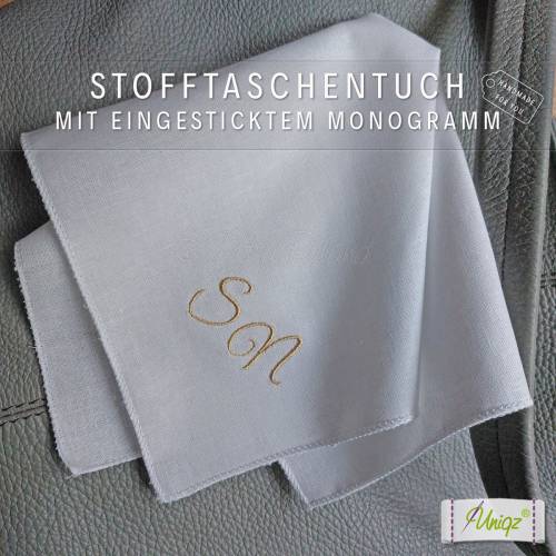 Taschentuch - Stickerei -  Monogramm - Initialen