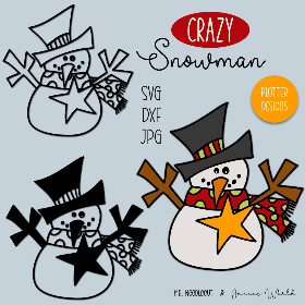 Plotterdatei Janeas World Crazy Snowman