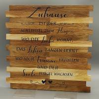 Holzschild mit Spruch "Zuhause ist..." Bild 1