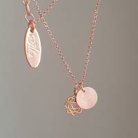 Personalisierte Halskette mit Herzchakra, 925 Silber rose vergoldet Bild 1