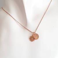Personalisierte Halskette mit Herzchakra, 925 Silber rose vergoldet Bild 4