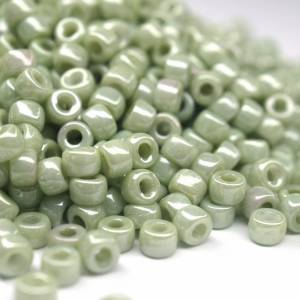 10g 8/0 Czech Seed Beads Matubo | Chalk Light Green Bild 1