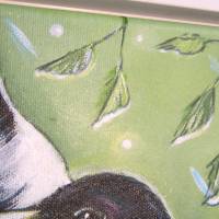 STAR IM FRÜHLINGSREN - schickes Vogelbild auf Leinwand komplett mit weißem Schattenfugenrahmen Bild 4