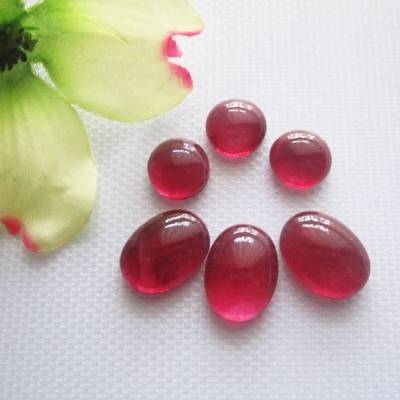 2x Lampwork Cabochons 12 mm/ 18 x 13 mm bordeaux Farbe 2 Größen zur Auswahl