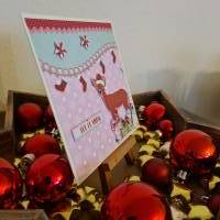 Weihnachtskarte mit süßem Reh - Sterne - Geschenke Bild 3