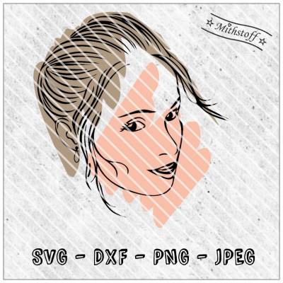 plotterdatei - Lady Fashionista - Frau - SVG - PNG - DXF - JPEG - Mithstoff