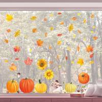Fensterbilder Herbst selbstklebend - Statisch Haftende PVC Aufkleber Bild 2
