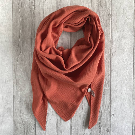 Musselintuch XXL uni | Rost-Rot | Halstuch Stilltuch Babydecke Schal