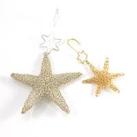 Wandering STARS - gestrickter Stern aus farbigem Kupferdraht mit Christbaumaufhänger, Farb-/Größenwahl ab Bild 1