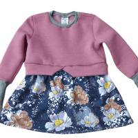 Girly Sweater/Winter mit Schößchen - Mädchenkleid - Größe 110 - rosé grau Bild 1