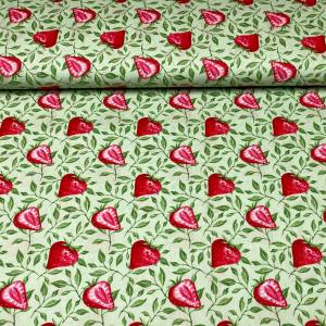 Stoff Erdbeere - 10,00 EUR/m - grün - 100% Baumwolle Bild 3