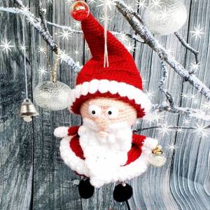 Weihnachsbaumschmuck, Weihnachtsmann gehäkelt, Nikolaus, Santa Claus, Weihnachtsmann, Weihnachtspuppe, Weihnachtsdeco, Bild 7