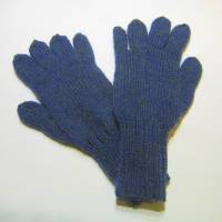 Fingerhandschuhe handgestrickt in Nachtblau Größe S ➜ Bild 1