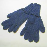 Fingerhandschuhe handgestrickt in Nachtblau Größe S ➜ Bild 2